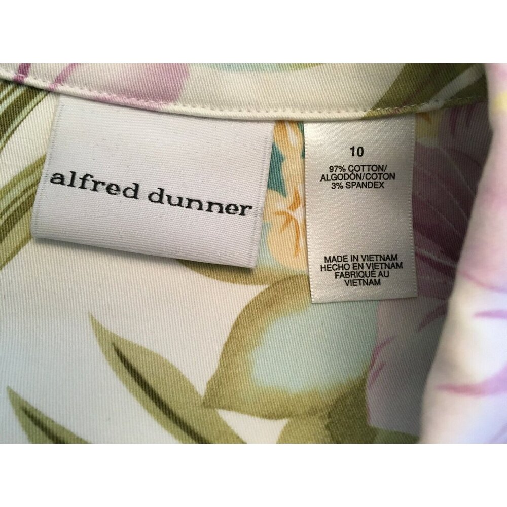 Alfred Dunner Jacket Size 10 Blazer Floral Cruise Flowers Tropical Summer Colors - Picture 3 of 3